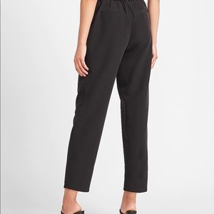 Super High Waisted Belted Twill Ankle Pant